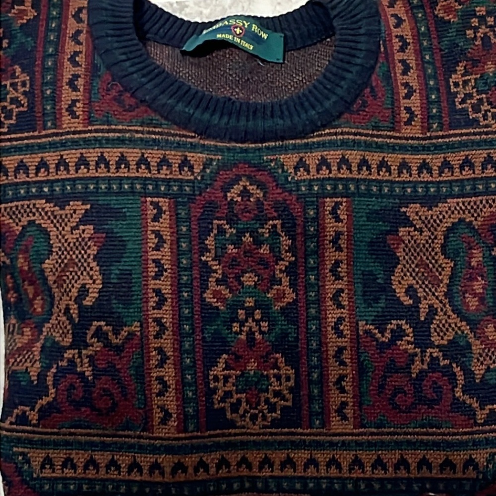 Embassy Row Multicolor Italian Wool Sweater X-Xl - image 1